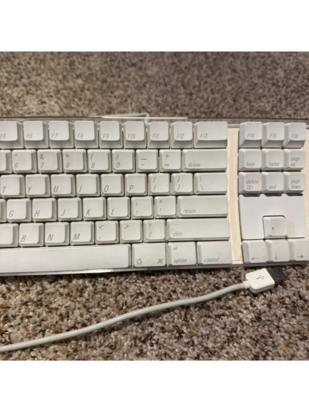 Apple Keyboard A1048 Wired USB White Full Size Numpad Vintage Mac G4 G5 iMac